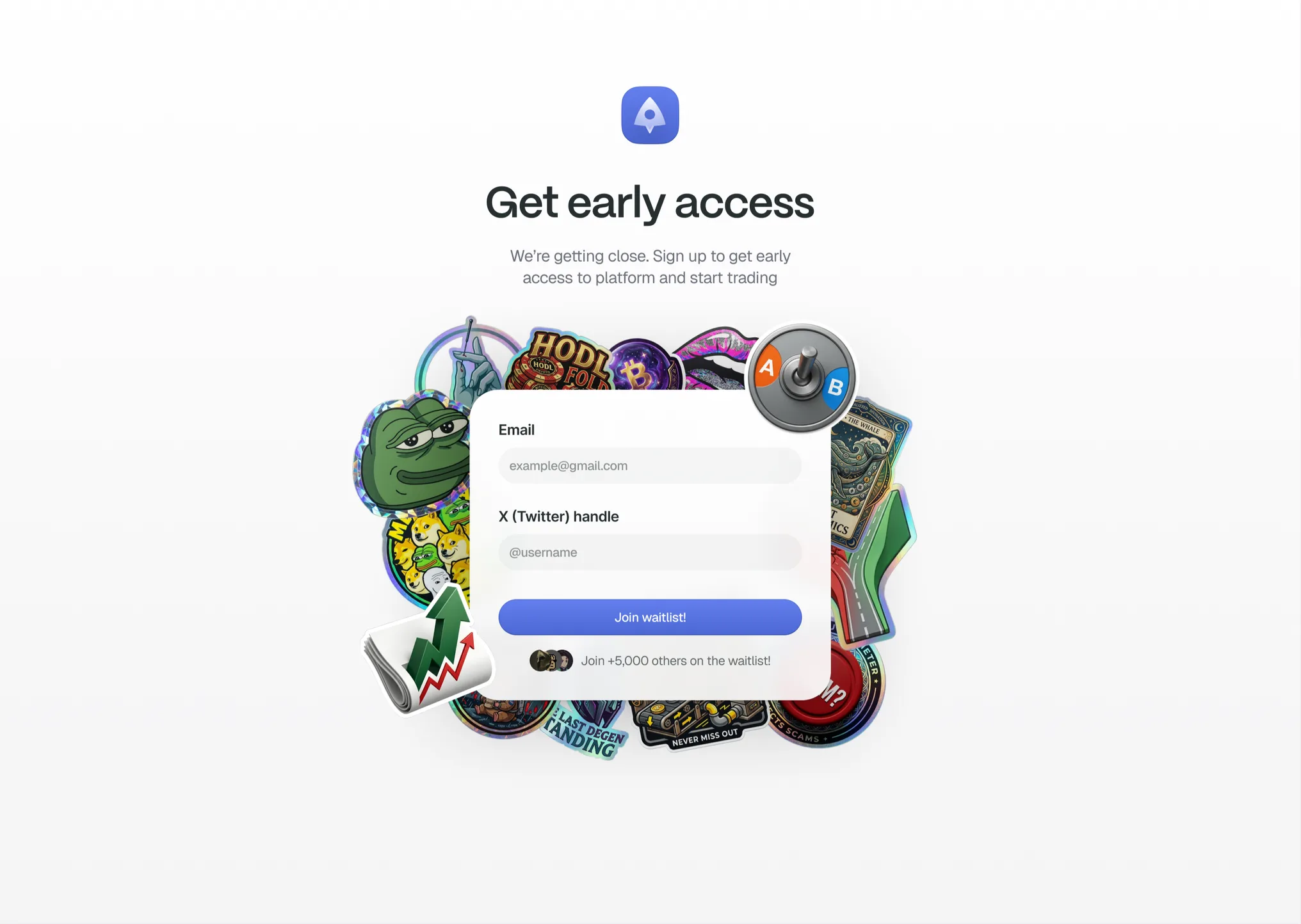 Get early access sign-up page